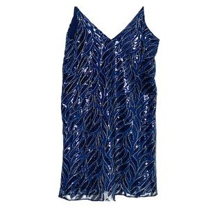 Blue sequin mini dress